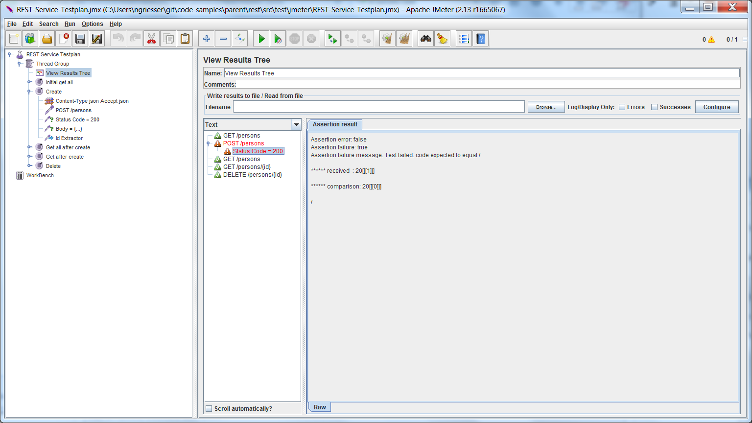 JMeter View Result Tree